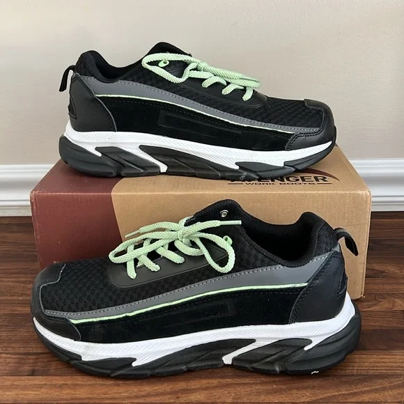 Avenger Black and Green Safety Toe Work Sneakers‎ Women’s 8 Wide - Picture 7 of 11